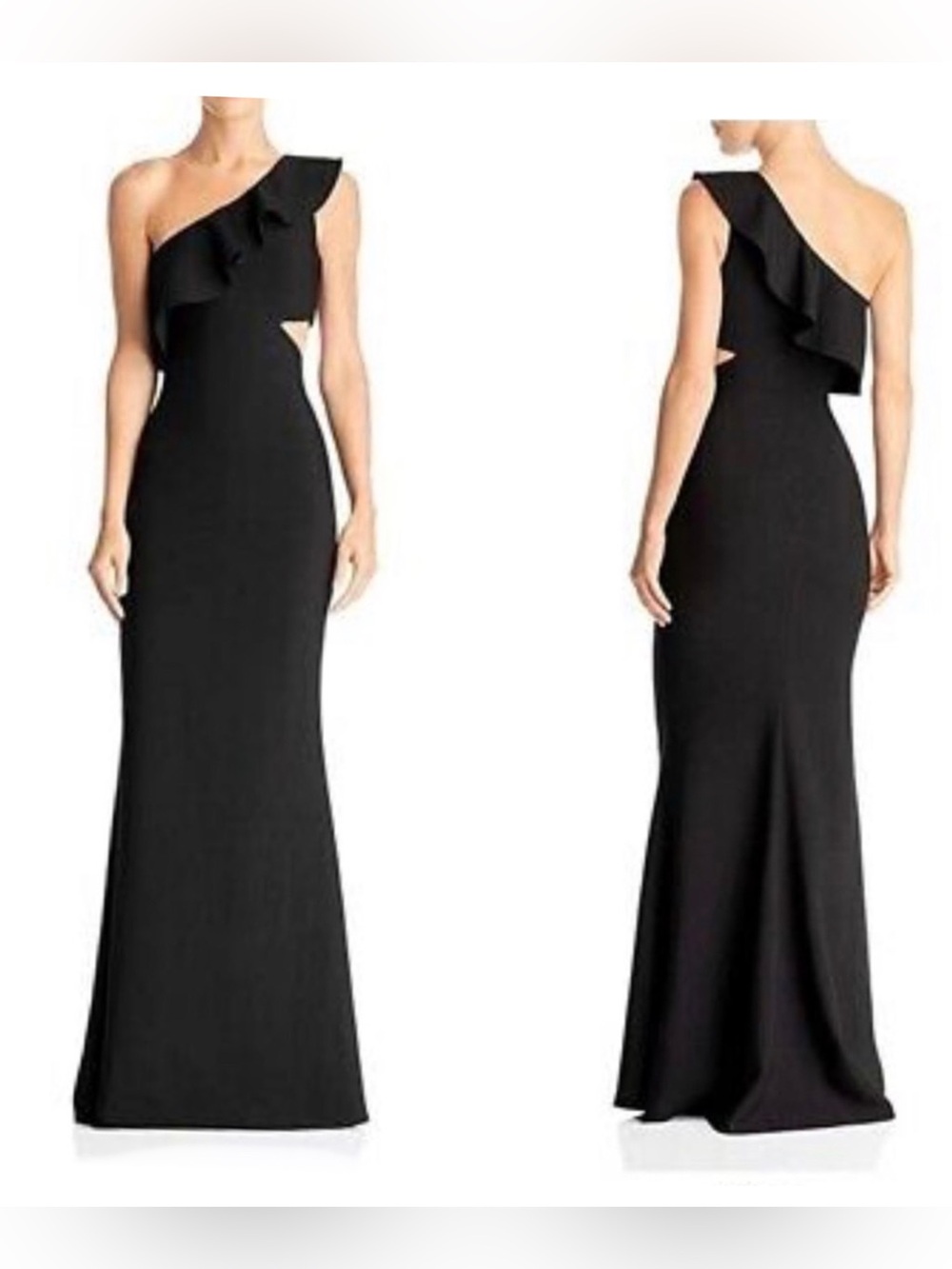 Likely Jillian Ruffled One Shoulder Black Gown Size 2